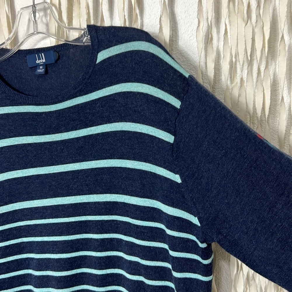 Dunhill Lanes NWOT Silk Wool Cashmere Navy Crewneck Sweater Size M - Picture 3 of 10